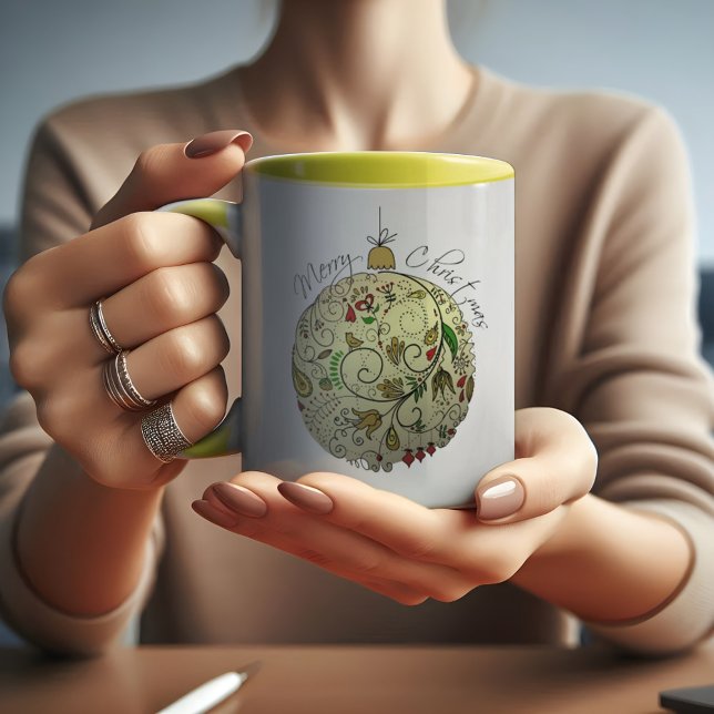 Taza Moderno y elegante Navidades de oro Doodle Ornamen (Subido por el creador)