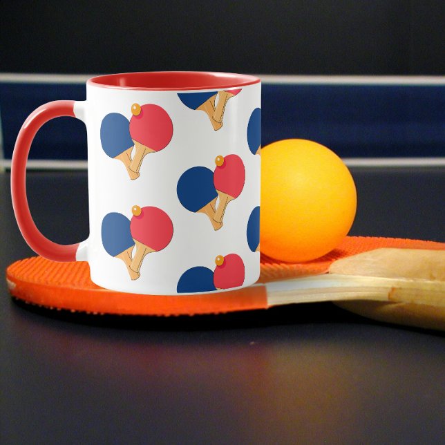 Taza Moderno y elegante remo, fondo blanco (ping pong mug)