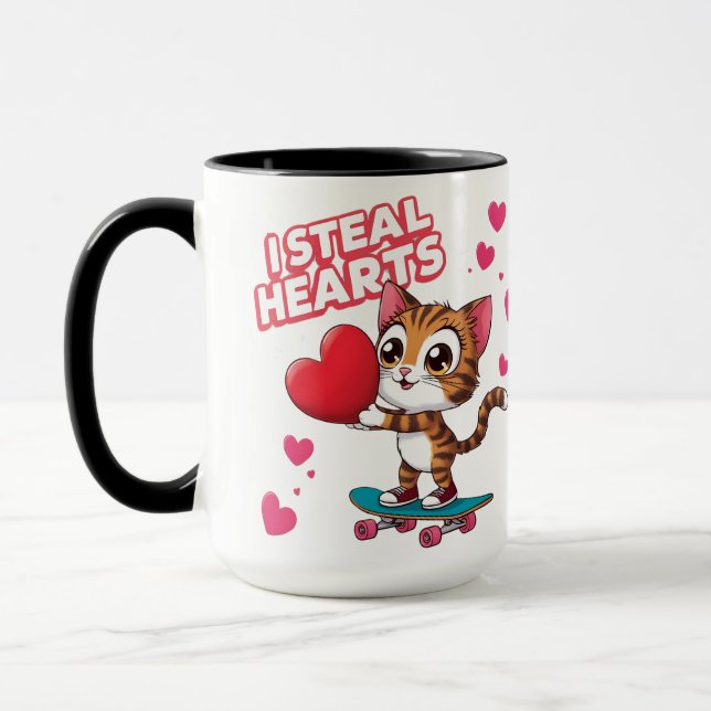 Taza Moderno y gracioso "Sé mi San Valentín" (Izquierda)
