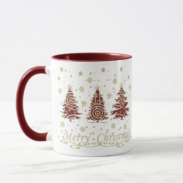 Taza Modernos y decorados pinos navideños (Izquierda)