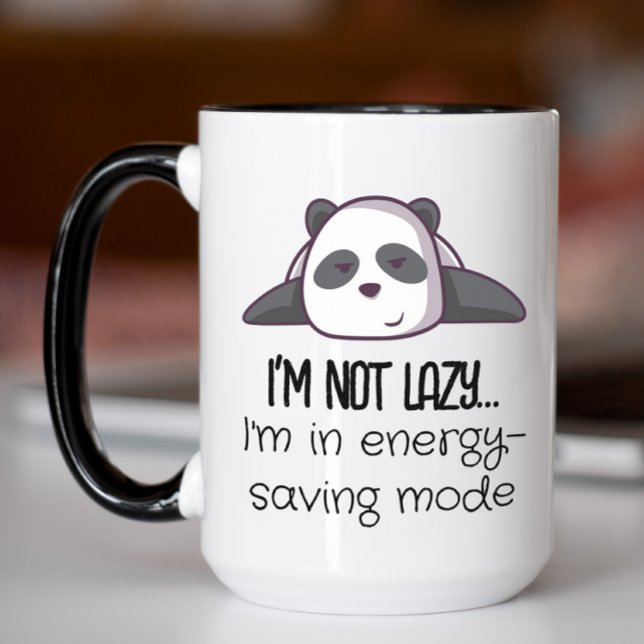 Taza Modo divertido de ahorro de energía de Panda (Funny I'm not lazy panda bear coffee mug)