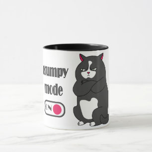 Taza Modo gruñón en gato gordo gracioso