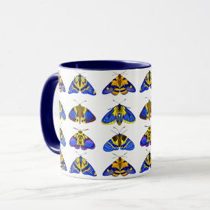 Taza Modos en azul, amarillo dorado y marrón