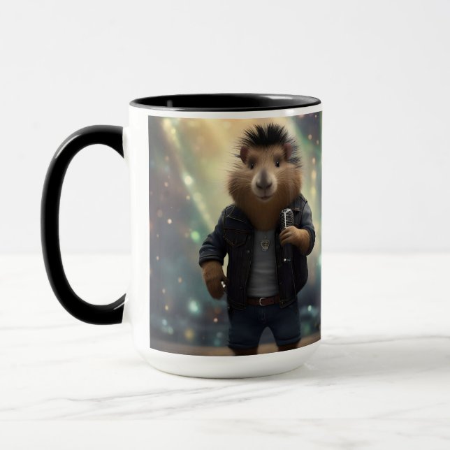 Taza "Mohawk Capybara: ¡Rockin' el río!" (Izquierda)