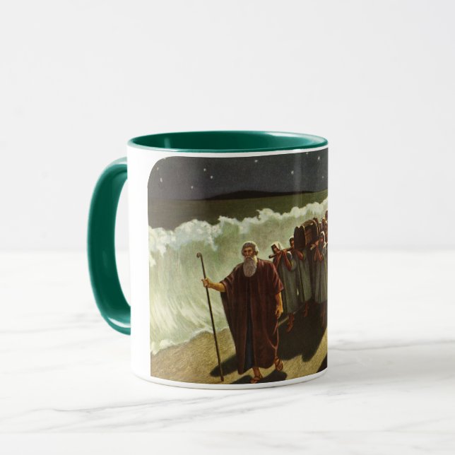 Taza Moisés cruzando el Mar Rojo, religión vintage (Anverso izquierdo)