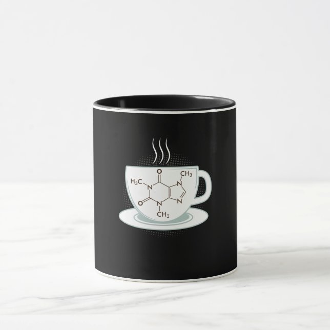 Taza Molécula de cafeína química (Centro)