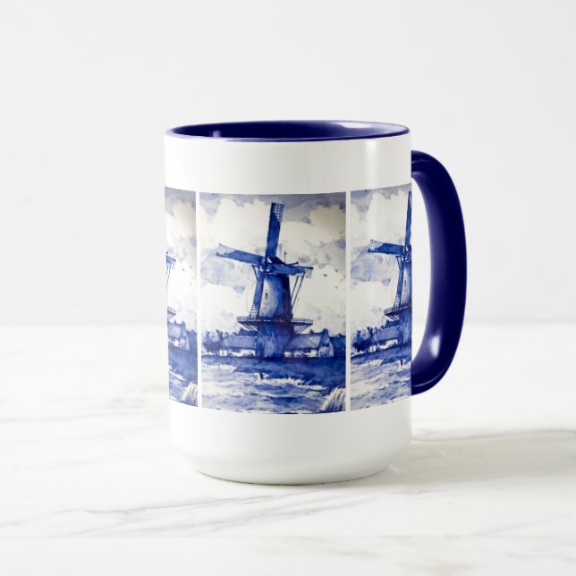 Taza Molino de viento azul Delft (Anverso derecho)