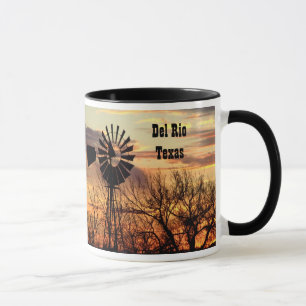 Taza Molino de viento de recuerdo de Del Rio texas