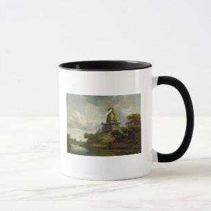 Taza Molino de viento por un río