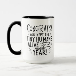 Taza Mom & Dad Humor Gift – Funny “Tiny Humans Alive” 
