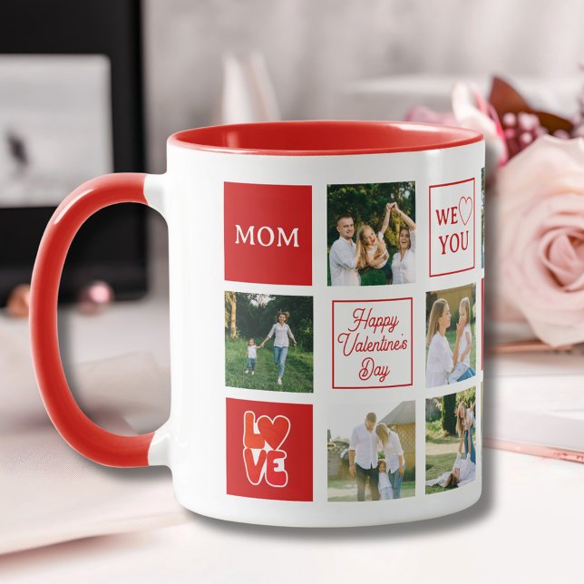 Taza Mom Messages Custom Photo Collage Valentine's Day (Mom Messages Custom Photo Collage Valentine's Day Mug
)