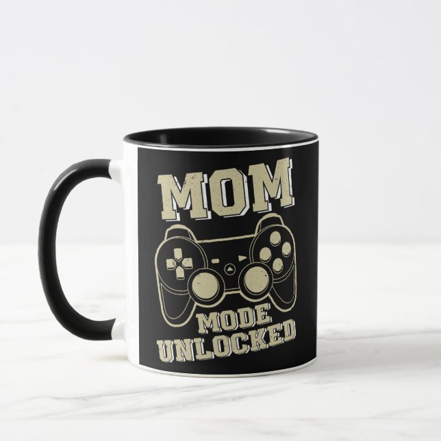 Taza Mom Mode Unlocked Best Gamer Mom Son Video Game (Izquierda)