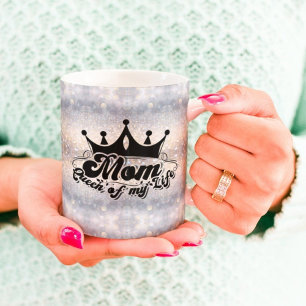 Taza MOM Reina de mi vida Elegante Purpurina Mug