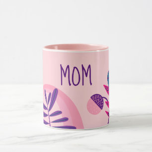 Taza MOM Rosa Abstract Floral Leaks Mug