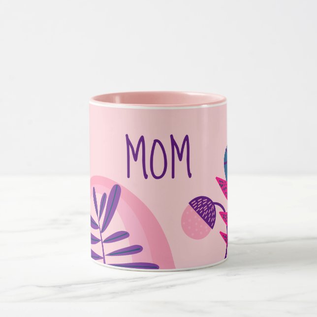 Taza MOM Rosa Abstract Floral Leaks Mug (Centro)