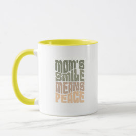 Taza Mom’s Smile Means Peace – Green & Maron Mug