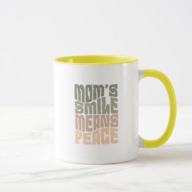 Taza Mom’s Smile Means Peace – Green & Maron Mug (Derecha)