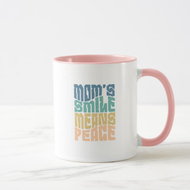 Taza Mom’s Smile Means Peace – Green & Orange Mug (Derecha)