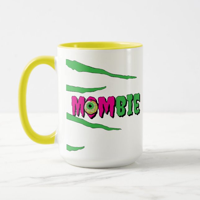 Taza MOMbie Ghoulishly Fun Funny Halloween Mug (Izquierda)