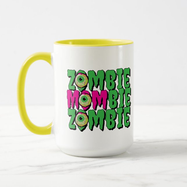 Taza MOMbie Zombie Ghoulishly Fun Funny Halloween (Izquierda)