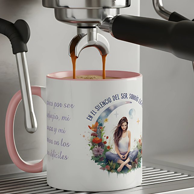 Taza Momentos de calma (Espresso para mujer que medita, practica Yoga, un regalo para ella que es especial, personalizable)