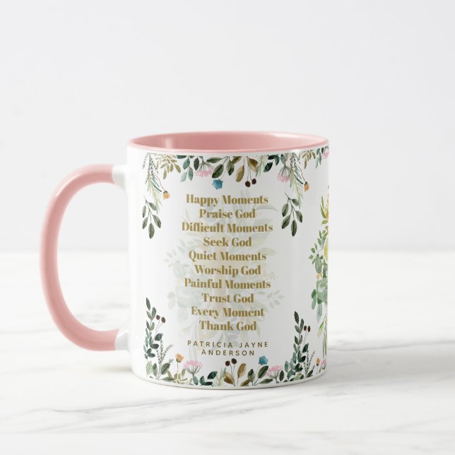 Taza Momentos felices elogian a Dios Cristiano Cita la  (Izquierda)