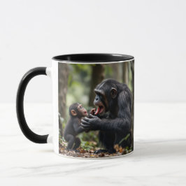 Taza Moments tendres entre un bébé chimpanzé et sa mère