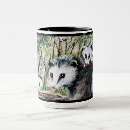 Taza Momma Opossum y los bebés mugs