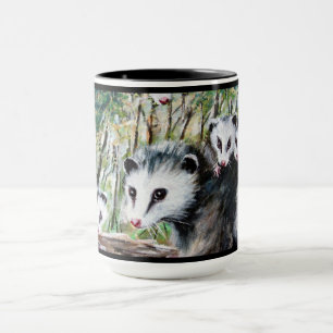 Taza Momma Opossum y los bebés mugs