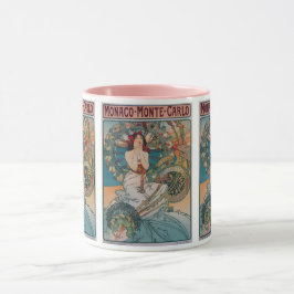 Taza Mónaco Monte Carlo: Mujer de la época Art Nouveau