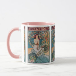 Taza Mónaco Monte Carlo: Mujer de la época Art Nouveau