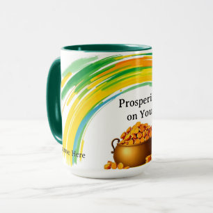 Taza Monedas Doradas Vibrantes Corazón de San Patty