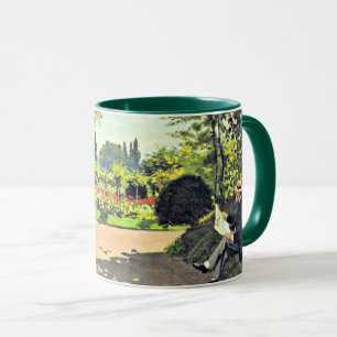 Taza Monet - Adolphe Monet leyendo en el jardín