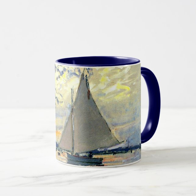 Taza Monet - Barco de vela en Le Petit-Gennevilliers Mu (Anverso derecho)
