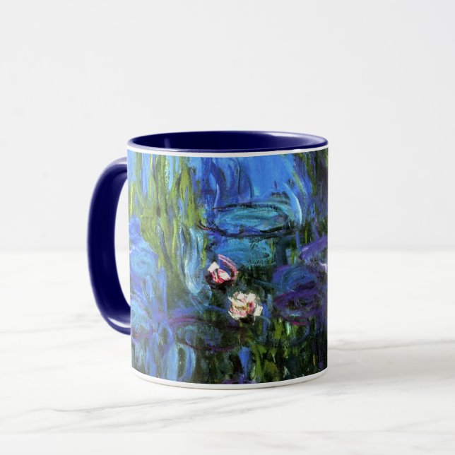 Taza Monet - Lilies de agua, azul índigo, (Anverso izquierdo)
