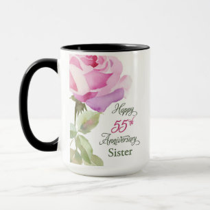 Taza Monja 55 Aniversario Hermana Jubileo Católico Rosa