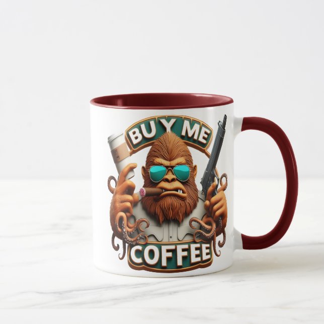 Taza Mono Armado Con Cafeína Comprarme Un Café (Derecha)