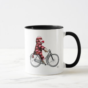 Taza Mono del calvo en bicicleta