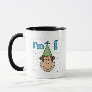 Taza Mono en Fiesta Gorra camisetas de cumpleaños 1