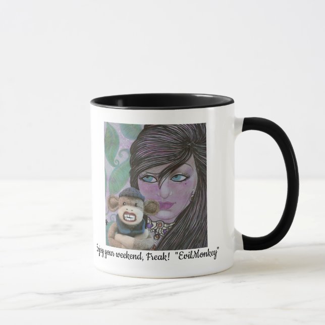Taza Mono Malvado Quirky, Divertido Mug (Derecha)