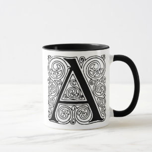 Taza Monograma 'A' Con Swirls - Mug
