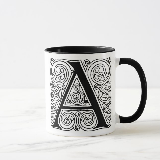 Taza Monograma 'A' Con Swirls - Mug (Derecha)