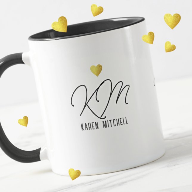 Taza Monograma Amor Corazón para ella . Mamá (Subido por el creador)