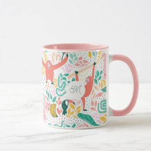 Taza Monograma Animales Felices del Colorido Jungle Ros