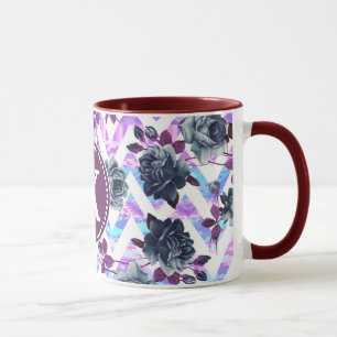 Taza Monograma azteca chevron floral