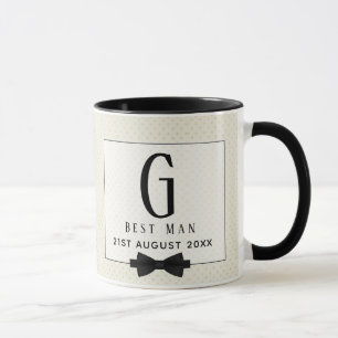 Taza Monograma BEST MAN Groomsmen Groomsman Fleurdelis