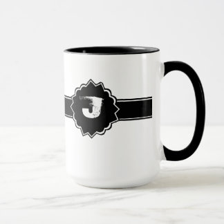 Taza Monograma blanco negro
