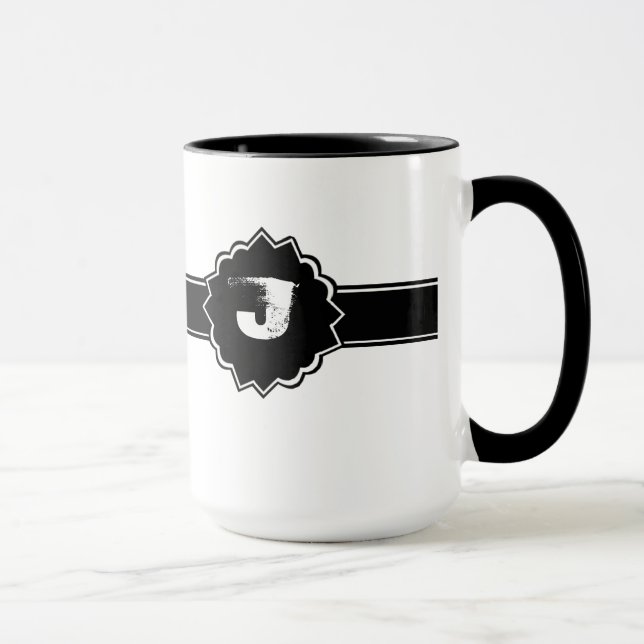 Taza Monograma blanco negro (Derecha)