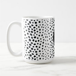 Taza Monograma blanco negro elegante del modelo de la