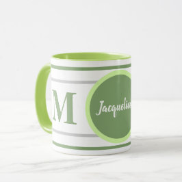 Taza Monograma Blanco verde